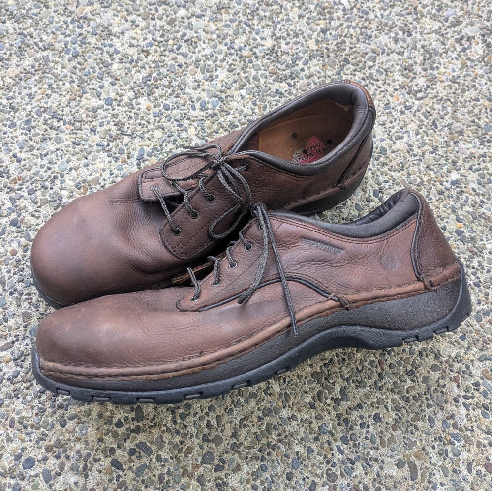 Red Wing Brown Leather Steel Toe Shoes
